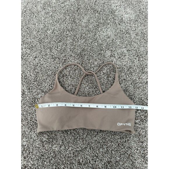 DFYNE Dynamic Twist Back Bra Mocha Open Back Gym Workout Lifting Size Small S - Picture 5 of 7